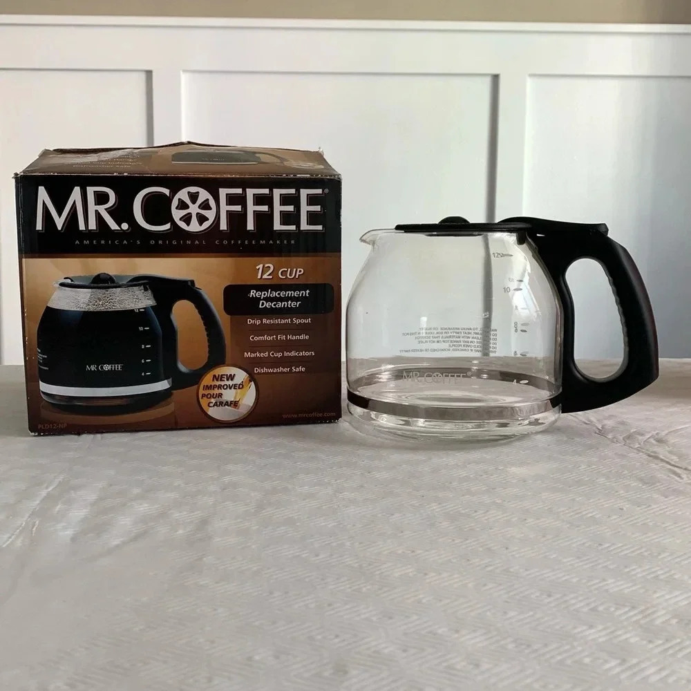 Mr. Coffee 12-Cup Glass Replacement Coffeemaker Pot Black Carafe Decanter New